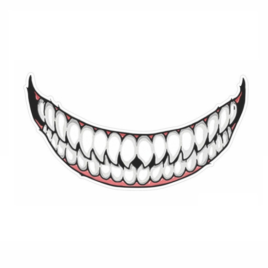 Teeth Motorcycle Sticker J06 Motorcycle Helmet Sticker Large Teeth`