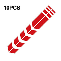 10 PCS Car Stripe Reflective Sticker Motorcycle Fender Arrow Stickers(Red)