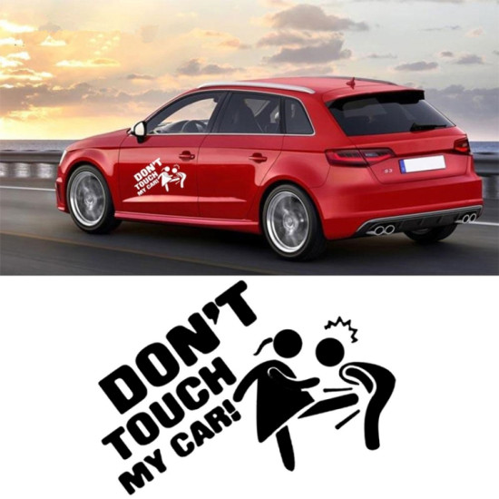 10pcs Car Sticker Do Not Touch My Car Personalised Reflective Warning Sticker(Black)