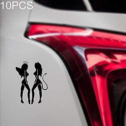 10 PCS QYPF ANGEL DEVIL Sexy Girl Car Sticker Car Styling Decal, Size: 18x14cm(Black)
