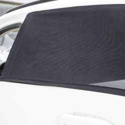 1 Pair Mesh Linen Car Adhesive Curtain Sunshade(Rear Window)