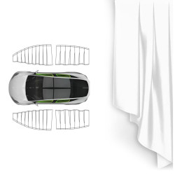Tesla Model Y 4pcs White Car Side Window Privacy Sun Protection Curtain