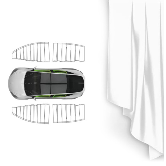 Tesla Model Y 4pcs White Car Side Window Privacy Sun Protection Curtain