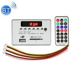 Car 5V Audio MP3 Player Decoder Board FM Radio SD Card USB AUX, with Bluetooth / Remote Control(Silver Grey)