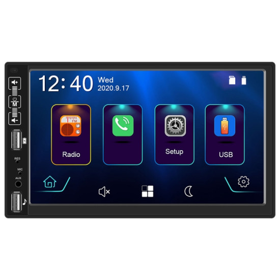 A2891 7 inch Car HD MP5 Carplay Bluetooth Music Player Reversing Image All-in-one Machine Support FM / U Disk with Remote Controler, Style:Standard