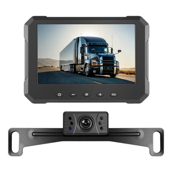 5 inch Digital Wired 1 to 1 Reversing Display Screen Car Central Control Machine Set, With Europe Short License Plate Holder