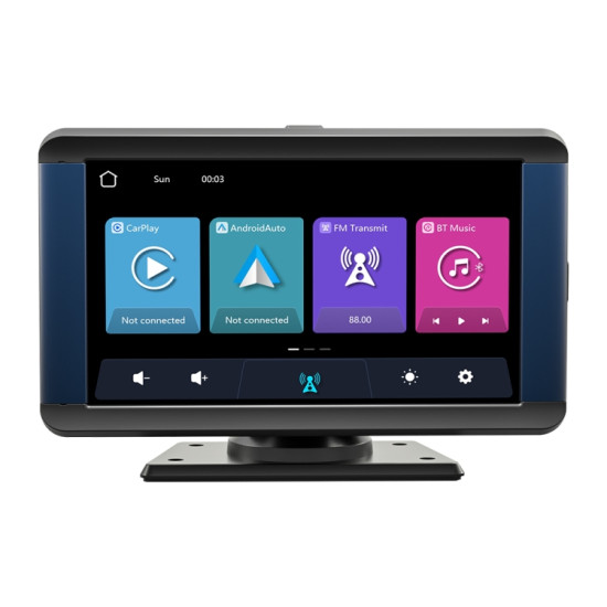 B300R 7 inch Portable Car MP5 Player Built-in Driving Recorder Support CarPlay / Android Auto(Black)