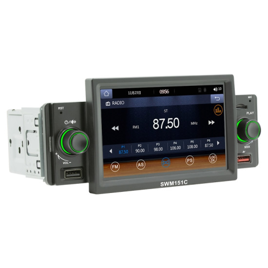 SWM151C 5 inch Portable Car MP5 Player Support CarPlay / Android Auto(Black)