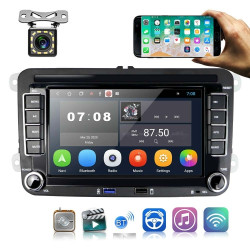 Volkswagen Q3300KT 7-inch 1+16G Car Multimedia Player Navigation Bluetooth Reversing Integrated Machine Android 10.0, Style:Standard+12Lights Camera
