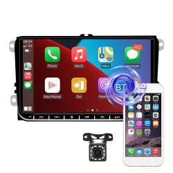 A3041 For Volkswagen 2+64G 9-inch Central Control Large Screen With Carplay Car Android10.0 Navigator Player, Style:Standard+12Lights Camera
