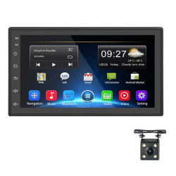 A2222KT 7 Inch Android Navigation WiFi Version 2+64G GPS Bluetooth 2.5D Screen Car Central Control MP5 Player, Style:Standard+4Lights Camera