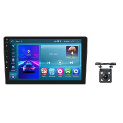 A3196 10 Inch Car Android Large Screen Navigation Central Control Screen 2+64G Player with CarPlay, Style:Standard+4Lights Camera