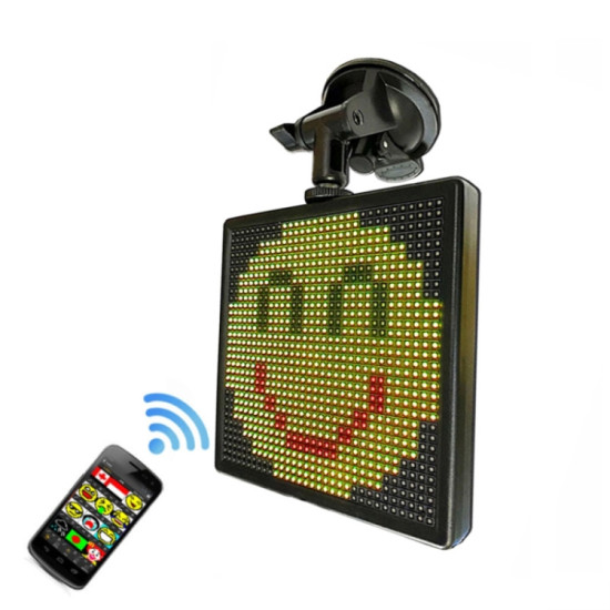 P4-32x32 RGB Full Color Emoticon Picture LED Car Display Wireless Transmission Wifi Custom
