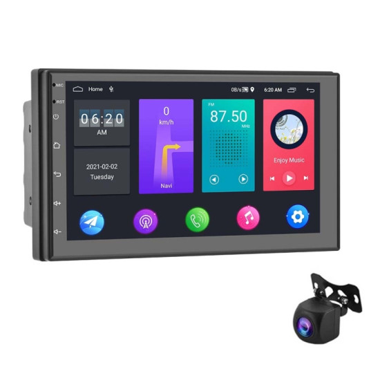 A2797 7 Inch Android WiFi 2+32G Central Control Large Screen Universal Car Navigation Reversing Video Player, Style: Standard+AHD Camera