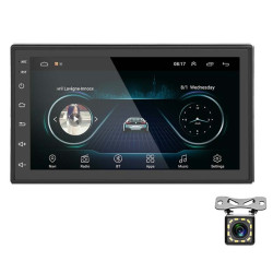 A2222KT 7 Inch Android Navigation WiFi Version 1+32G GPS Bluetooth 2.5D Screen Car Central Control MP5 Player, Style: Standard+12Lights Camera