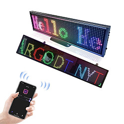 Wifi Scrolling LED Sign Message Board Support Multi-Languauge Colorful 820x95x15mm (Black Frame)