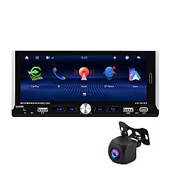 Single Spindle 6.9 inch MP5 With Knob Player Carplay Function Car MP4 Backup Camera, Specification: Standard+AHD Camera