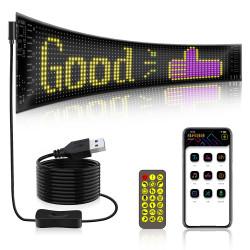 9.2x37.4cm?16 x 64 LEDs? Car Flexible Display Advertising Screen APP Bluetooth Smart Screen