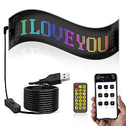10.2x34.8cm?20 x 64 LEDs? Car Flexible Display Advertising Screen APP Bluetooth Smart Screen