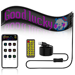 12x59.5cm?16 x 96 LEDs? Car Flexible Display Advertising Screen APP Bluetooth Smart Screen