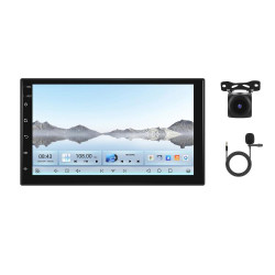7 Inch 4+64G WiFi Version Dual Butt Universal Bluetooth Wireless Carplay Car Navigation Center Control, Spec: Standard+AHD+Mic