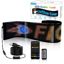 LED Flexible Screen Advertising Large Screen Supports APP Bluetooth Control 35.4 x 7.6 Inch USB