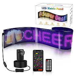 LED Flexible Screen Advertising Large Screen Supports APP Bluetooth Control 52.4 x 7.6 Inch US Plug