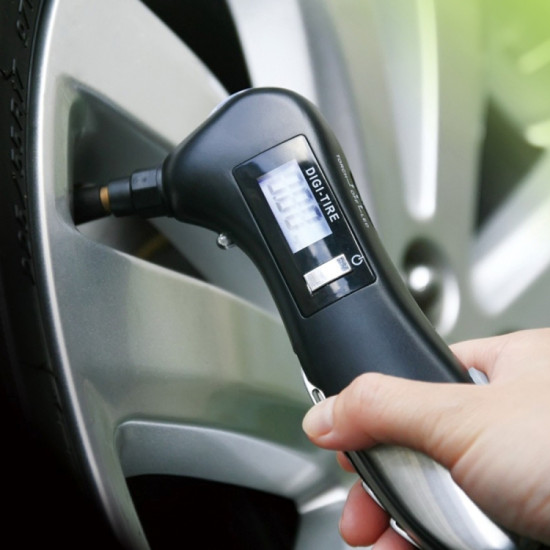 9 in 1 Digital Tire Pressure Gauge Multifunction Safety Hammer with Swiss Style Army Knife Flashlight and Red Safety Light Outdoor Tool Kit