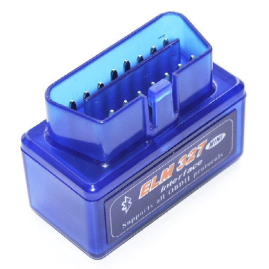 Super Mini ELM327 Bluetooth OBDII V21 Car Diagnostic Interface Tool Support OBDIIISO 91412 ISO 142304KWP2000 CAN ISO157654Blue
