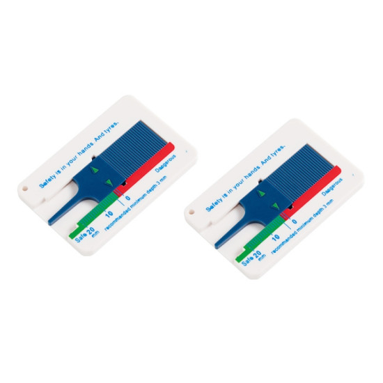 2pcs 020mm Plastic Tread Plan Refinding Rounds Refinding Outcome Exists Tread Tablets Plastic Tire Tread Depth GaugeBlue