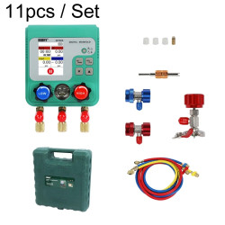 11pcs Set DUOYI DY523 Automotive Vacuum Pressure Gauge Liquid Charge Fluorine Repair Electronic Refrigerant Meter