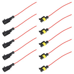 10pcs 1P Car Waterproof Plug Car Connector PlugIn Length10cm