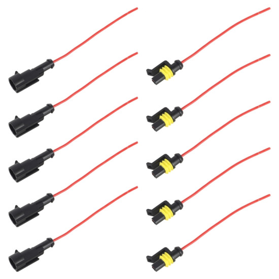 10pcs 1P Car Waterproof Plug Car Connector PlugIn Length10cm