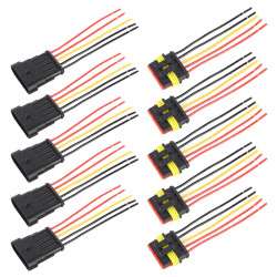 10pcs 5P Car Waterproof Plug Car Connector PlugIn Length10cm