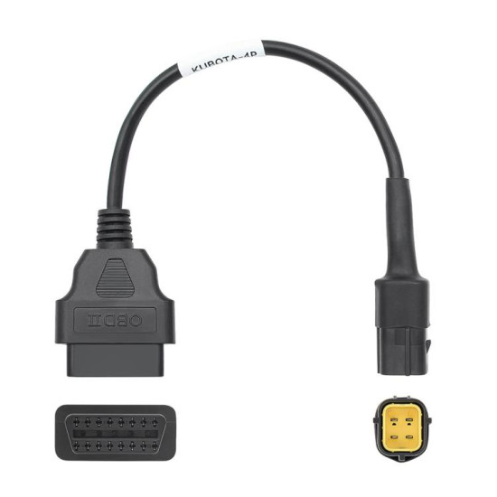 16 Pin to 4 Pin Agricultural Machinery Repair OBD2 Diagnostic Adapter Cable for Kubota Diagmaster Python