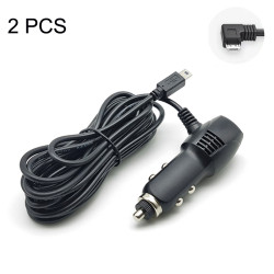 2 PCS Car Charger Fast Charging Driving Recorder Supply Line Style 1A2AAndroid Left Bend