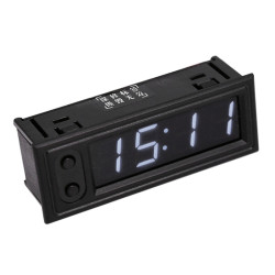 3 in 1 DC550V Car Highprecision Electronic LED Luminous Clock Thermometer Voltmeter White