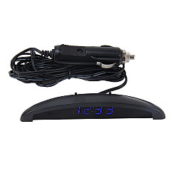 2 in 1 Car LED Digital Display Thermometer ClockBlue