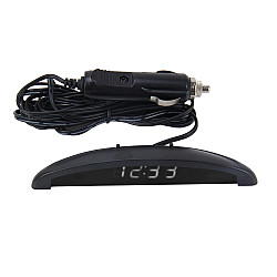 2 in 1 Car LED Digital Display Thermometer ClockWhite