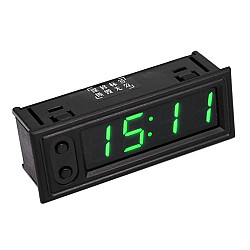3 in 1 Car Highprecision Electronic LED Luminous Clock Thermometer VoltmeterGreen