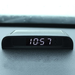 Solar Night Light Car Clock Automotive Electronic Clock Temperature TimeDateWeekTemperatureWhite Light