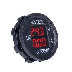 2 In 1 Modified Car Double Digital Voltage Current Table Measuring InstrumentRed Light