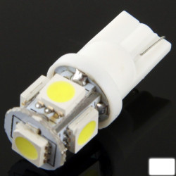 T10 5 LED Super White Vehicle Car Signal Light Bulb Pair White