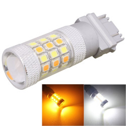 T25 8W 420LM White Yellow Light 42 LED 2835 SMD Car Brake Light Steering Light Bulb DC 12V