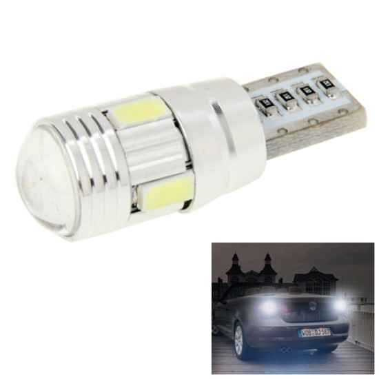 T10 2W White 130LM 6 LED SMD 5730 Backup Reverse Light Turn Signal Bulb for Vehicles DC 12V