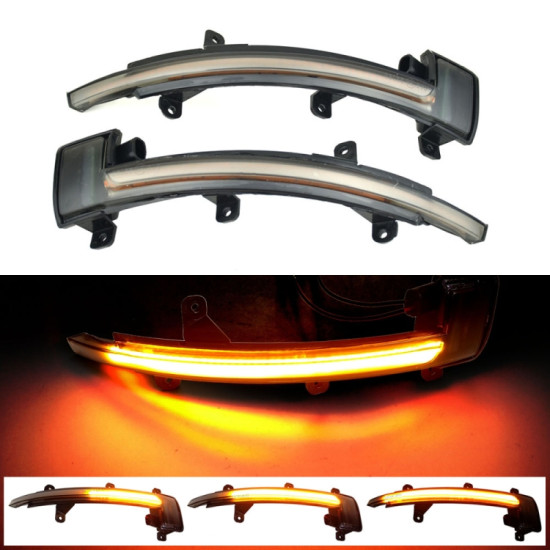1 Pair For Audi TT MK2 2007 2014 Car Dynamic LED Turn Signal Light Rearview Mirror Flasher Water Blinker Transparent Black
