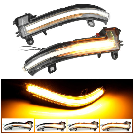 1 Pair For BMW 3 Series F20 Car Dynamic LED Turn Signal Light Rearview Mirror Flasher Water Blinker Transparent