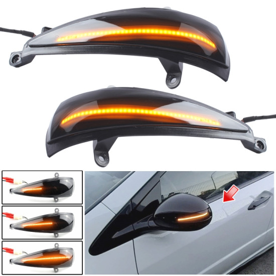 1 Pair For Honda Civic 2006 2011 Car Dynamic LED Turn Signal Light Rearview Mirror Flasher Water Blinker Transparent Black