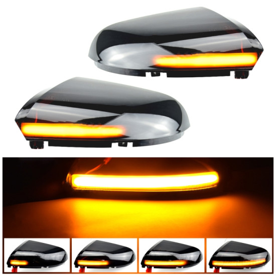 1 Pair For Dodge Ram 1500 2009 2018 Car Dynamic LED Turn Signal Light Rearview Mirror Flasher Water Blinker Transparent Black