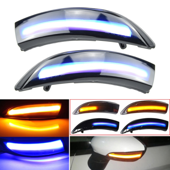 1 Pair For Ford Fiesta 2008 2017 Car Dynamic LED Turn Signal Light Rearview Mirror Flasher Water Blinker